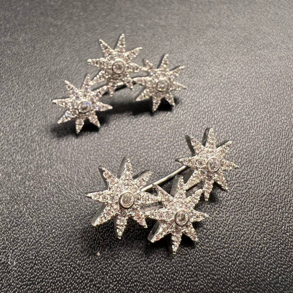 Star drop earrings / crawlers